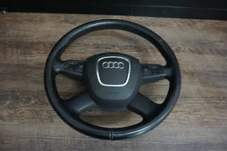 Audi A6 4F A8 4E Q7 Lenkrad 4F0419091D Leder Multifunktion MFL Schwarz - Bild 1