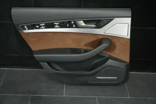Audi A8 4H D4 Türverkleidung Schwarz Alcantara braun hinten links 4H0867017 - Bild 1