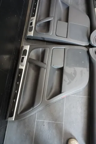 VW Touareg 7L Türpappen Türverkleidung Leder Schwarz komplett Set - Bild 5