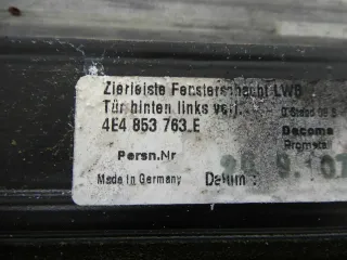 Audi A8 4E hinten links Chrom Festerheber Leiste 4E4853763E 2009 lang - Bild 3