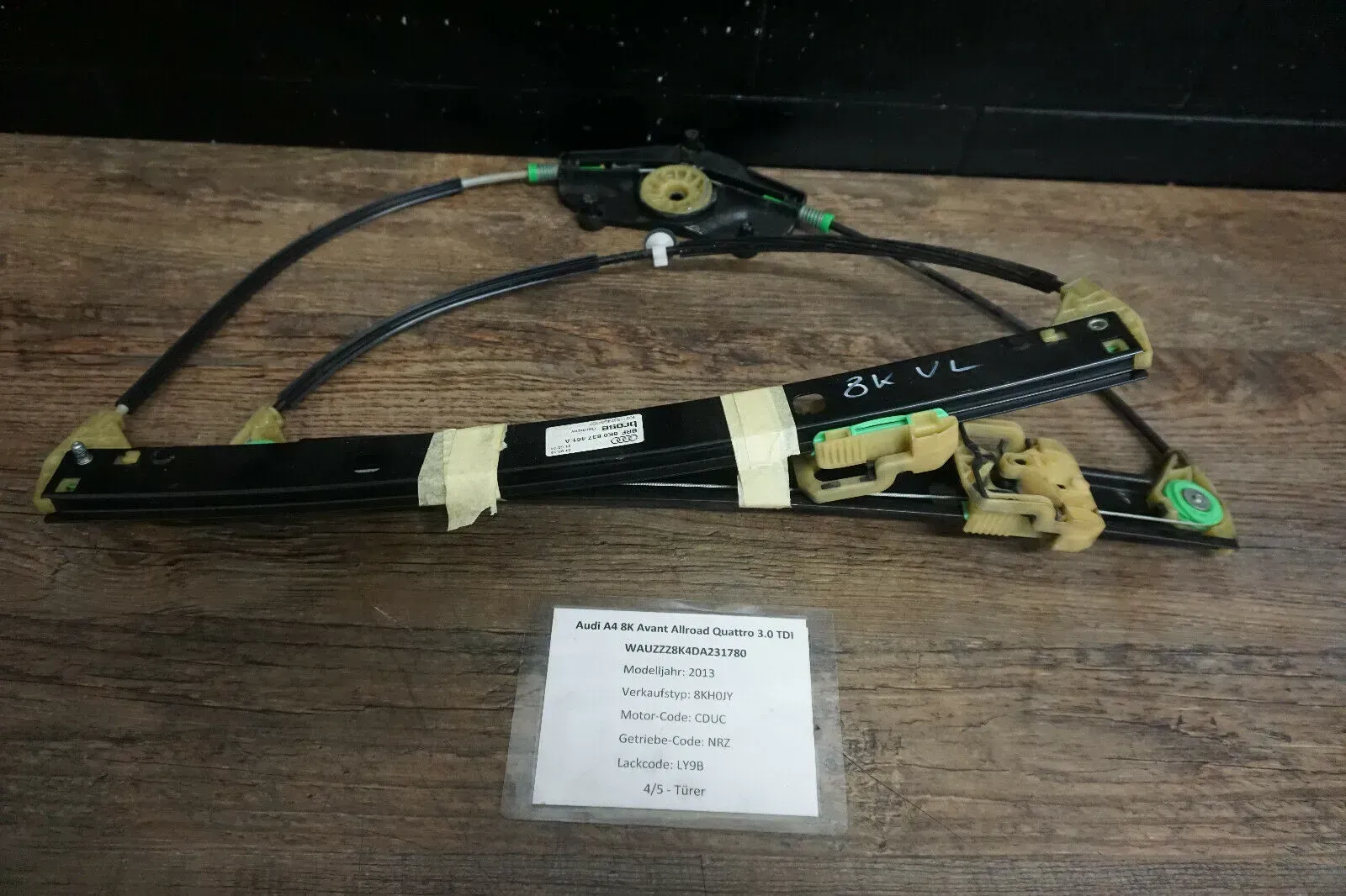 Audi A4 8K B8 Fensterhebermechanik Fensterheber Tür vorne links VL 8K0837461A - Bild 1