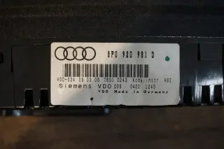 Audi A3 8P Sportback Bj.06 Tacho US-Modell Meilen 8P0920981D VDO 110080297022 - Bild 8