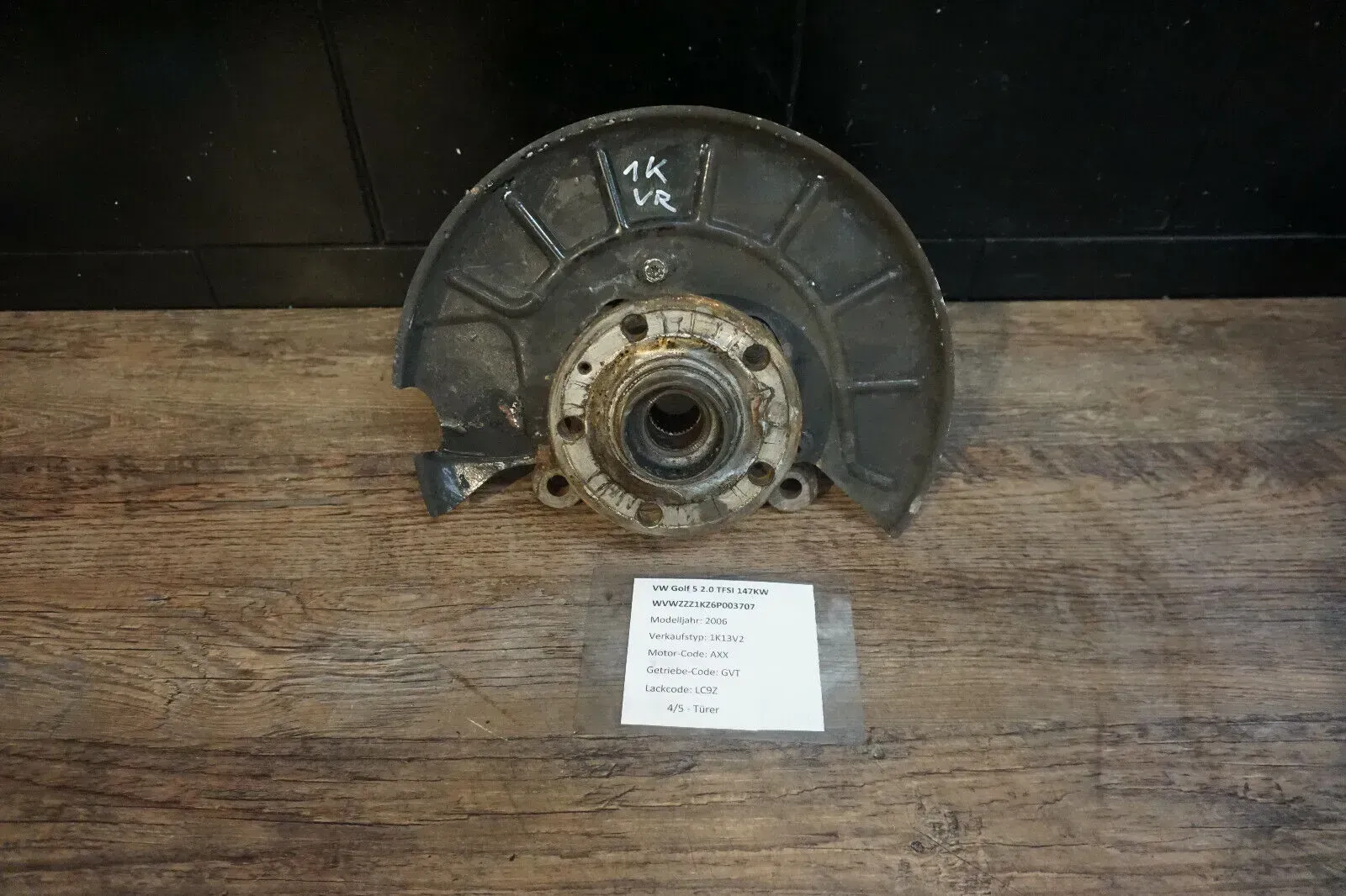 Achsschenkel Radlagergehäuse vorne rechts AUDI A3 8P 3.2 QUATTRO VW Golf 5 R32 - Bild 1