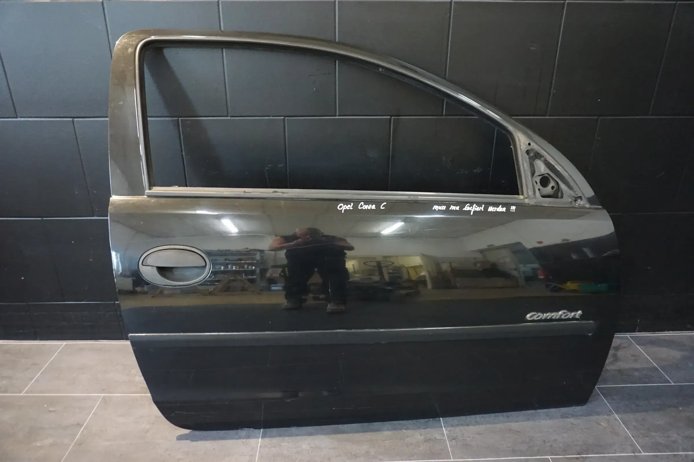 Opel Corsa C 1,7 Di 2002 3-Türig Tür Rechts Beifahrertür Z20C Schwarz II - Bild 1