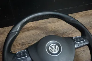 VW T5 Facelift 7E 3-Speichen Lederlenkrad Multifunktion 7E0419091L komplett - Bild 4