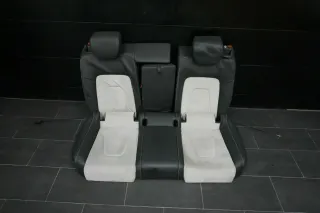 Audi A5 Coupe 8T Rücksitzbank Rückbank Sitzbank Sitz hinten Alcantara weiß Leder - Bild 1