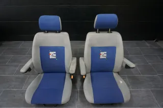 VW T4 Multivan Sitz Fahrersitz Beifahrersitz li &re Stoff Grau Atlantis Heizung - Bild 1