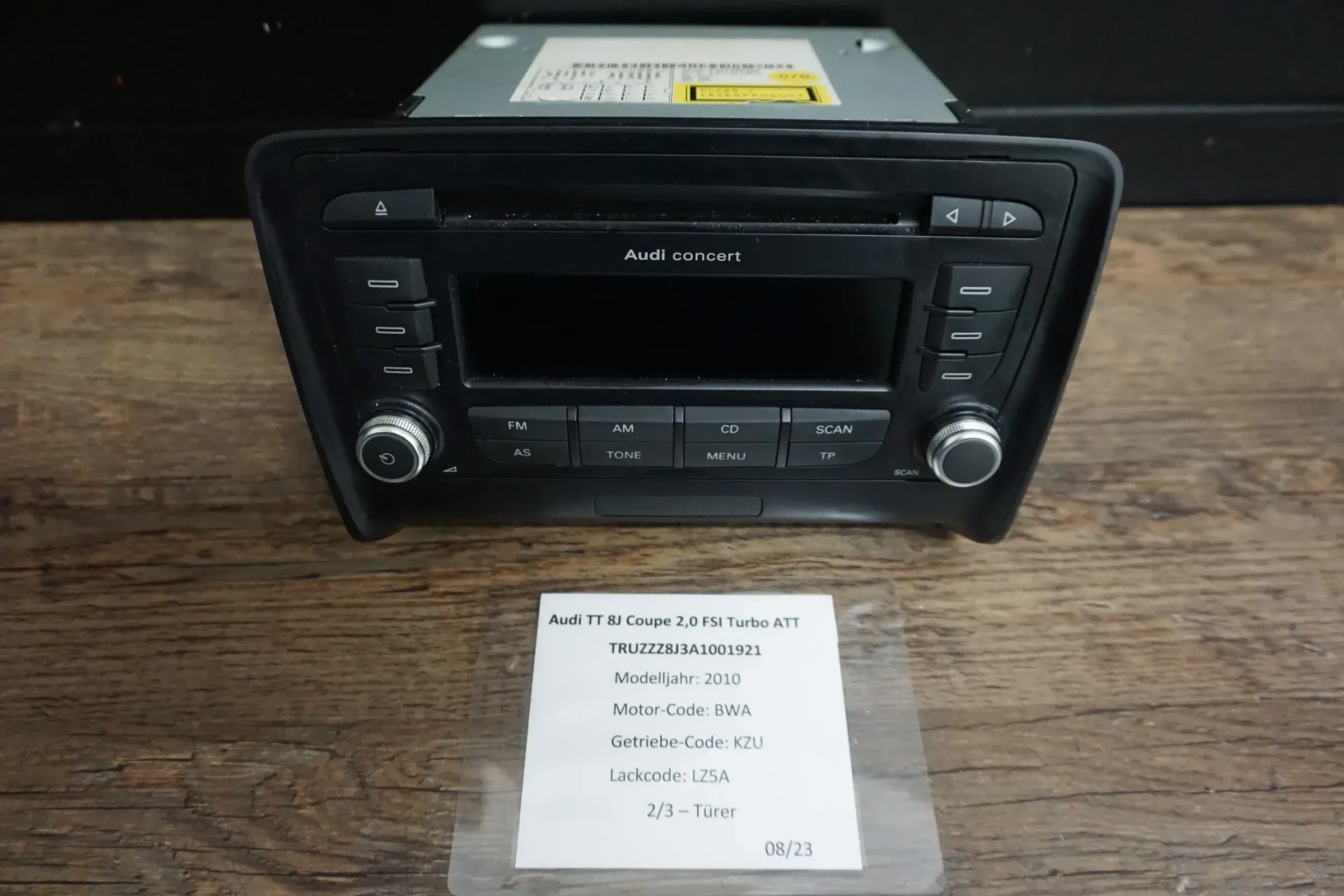 Audi TT 8J Audi Concert Radio Autoradio CD Spieler 8J0035186M - Bild 1