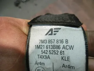 Sicherheitsgurt hinten rechts VW Sharan 7M3857816B Gurt 3. Reihe - Bild 2