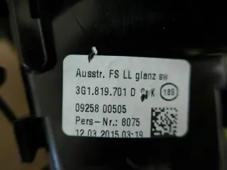 VW Passat B8 Luftausströmer Luftdüse Links Schwarz 3G1819701D - Bild 5