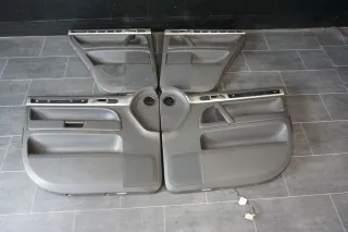 VW Touareg 7L Türpappen Türverkleidung Leder Schwarz komplett Set - Bild 1