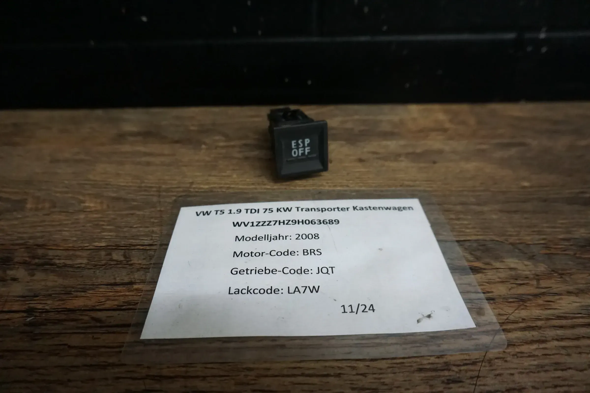original VW T5 Bus Transporter ESP OFF Schalter Taste Switcher 7H0927134A - Bild 1