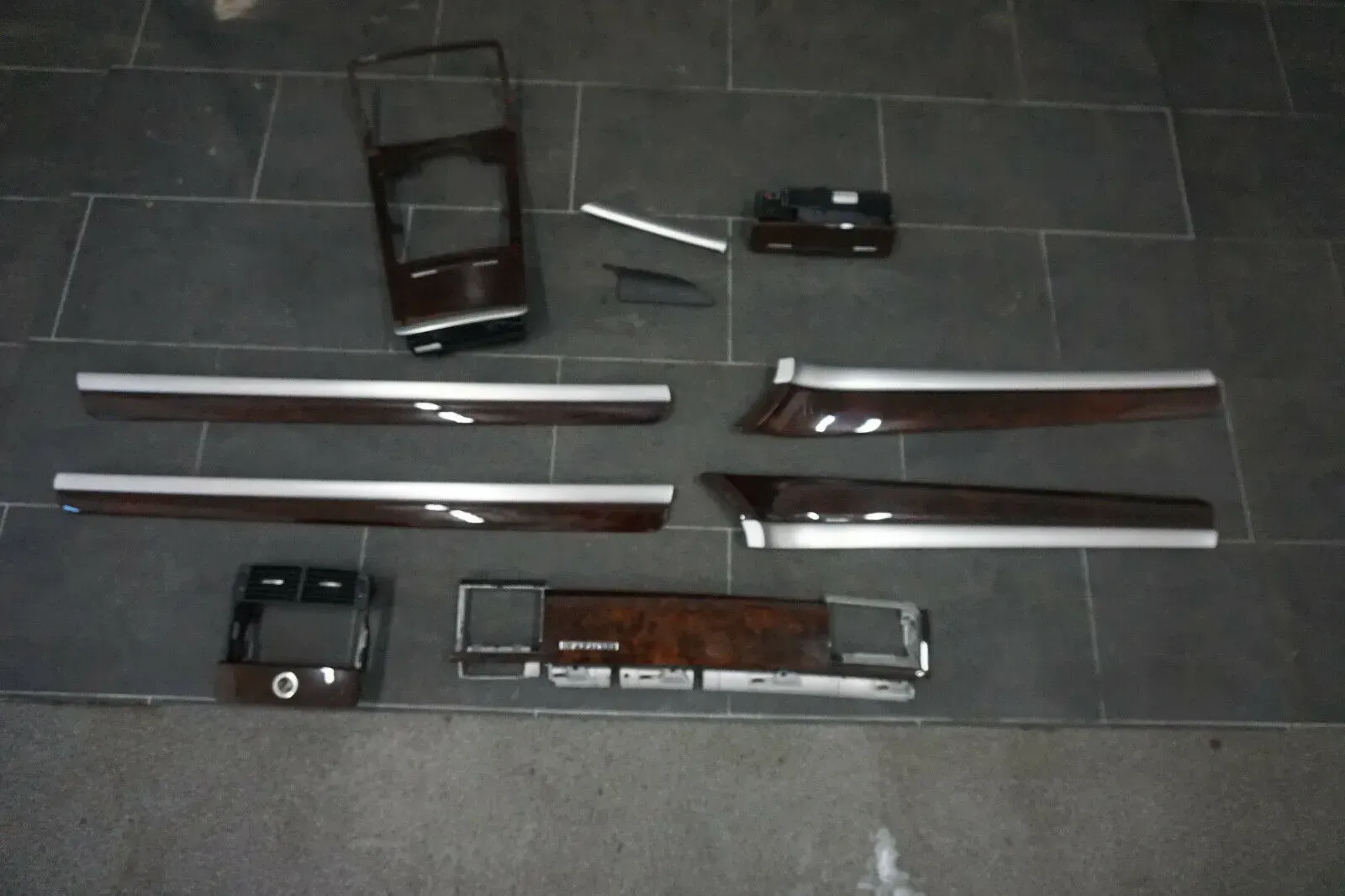 Audi A8 4E D3 Wurzelholzdekor Dekorleisten Interieurleisten Set Braun - Bild 1