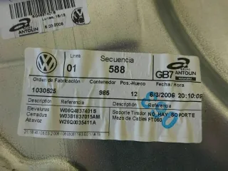 VW Polo 9N (3) Fensterheber Türblech Fenster Blech 6Q4837401S - Bild 2