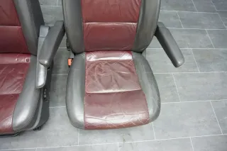 VW T5 Multivan SITZ Sitze vorne links rechts Leder Schwarz Armlehne Concert Rot Pilotensitze - Bild 2