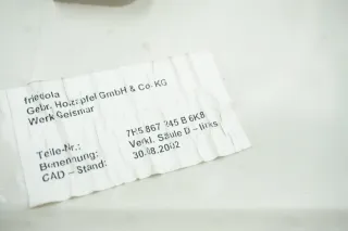 Verkleidung D-Säule Links Kofferraum VW T5 Multivan 7H5867245B Stoff - Bild 5
