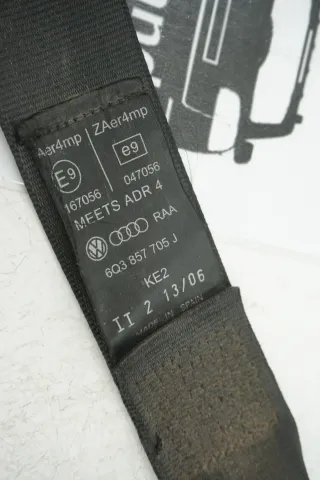 VW Polo 9N 2/3-Türer links vorne Gurt Sicherheitsgurt 6Q3857705J /G schwarz - Bild 3