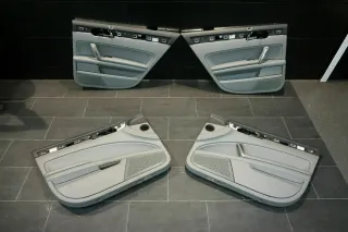 VW Phaeton 3D Türverkleidung Voll Beledert grau Rollo Bj08 Leder komplett Set - Bild 1