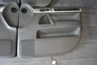 VW Touareg 7L Türpappen Türverkleidung Leder Schwarz komplett Set - Bild 2