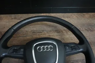 Audi A6 4F A8 4E Q7 Lenkrad 4F0419091D Leder Multifunktion MFL Schwarz - Bild 5