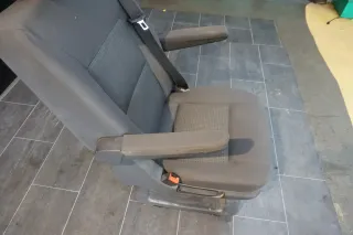 VW T5 Multivan Schienensystem 2te Reihe hinten Sitz Stoff Schwarz Drehsitz - Bild 4