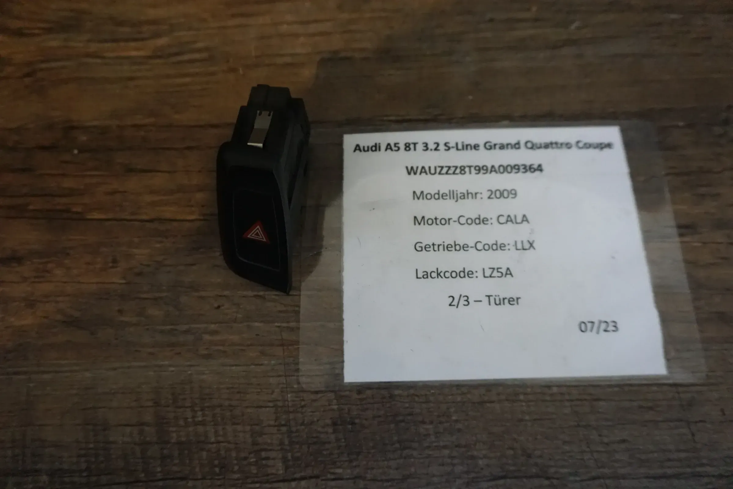 Audi A4 8K A5 8T Warnblinklichtschalter Schalter Warnblinker 8K1941509 Original - Bild 1