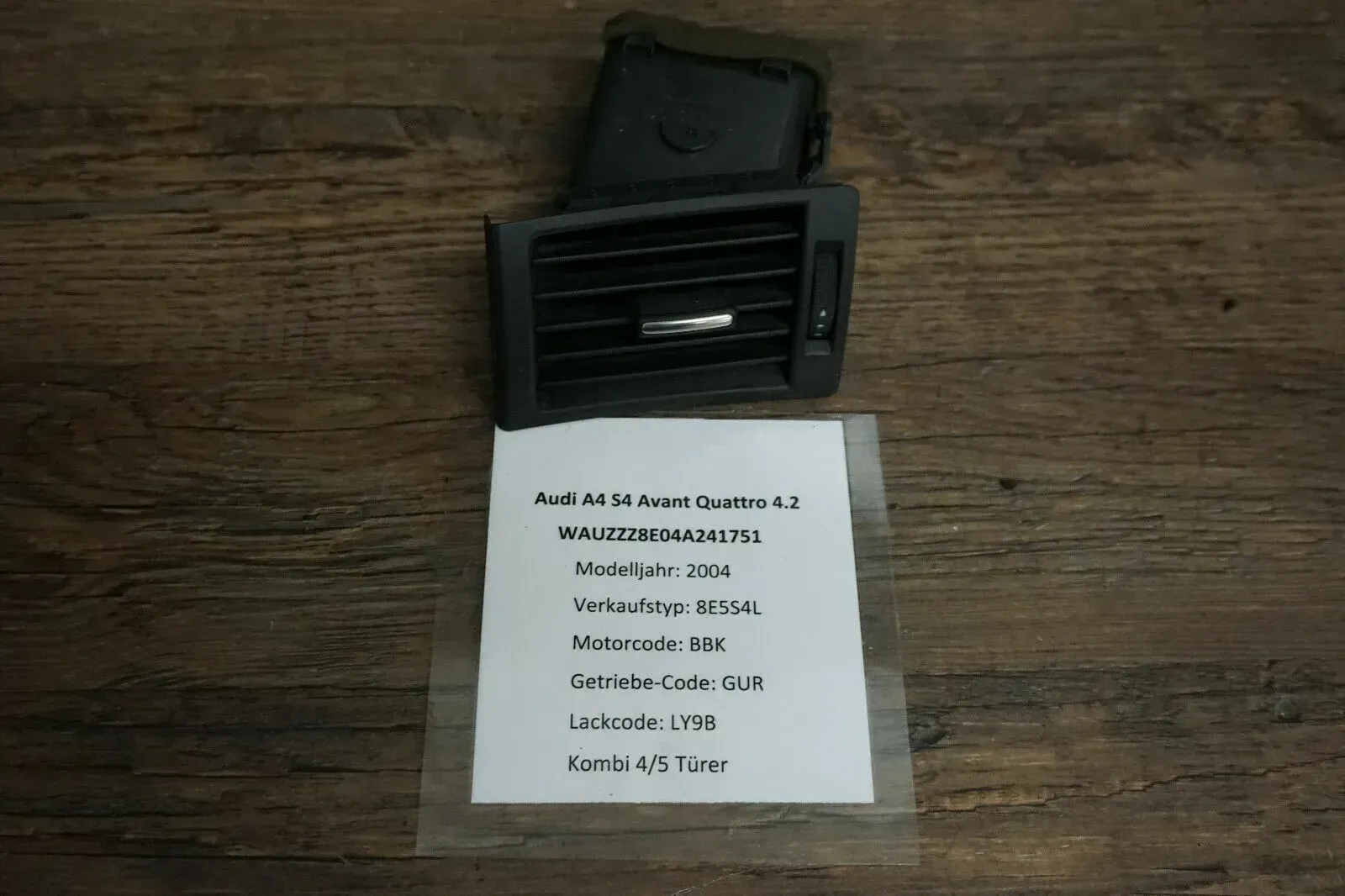 Audi A4 8E B6 B7 Lüftungsdüse Luftdüse Ausströmer vorne links 8E0820901F - Bild 1