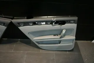 VW Phaeton 3D Türverkleidung Voll Beledert grau Rollo Bj08 Leder komplett Set - Bild 12