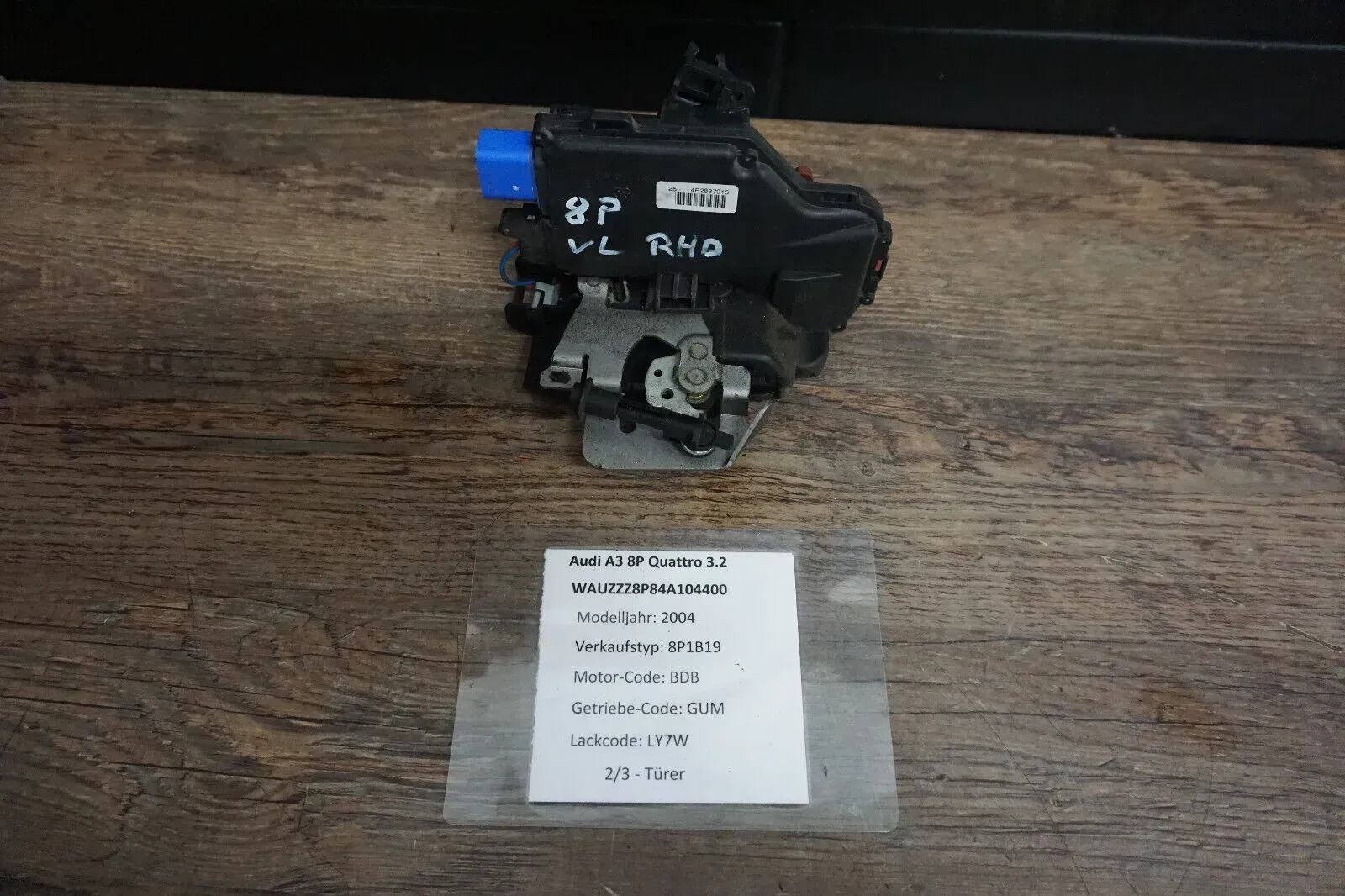 Türschloss vorne links RHD Rechtslenker AUDI A8 4E a3 8P QUATTRO 4E2837015 - Bild 1